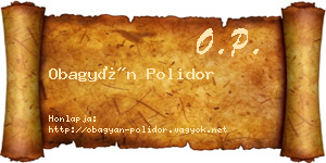 Obagyán Polidor névjegykártya
